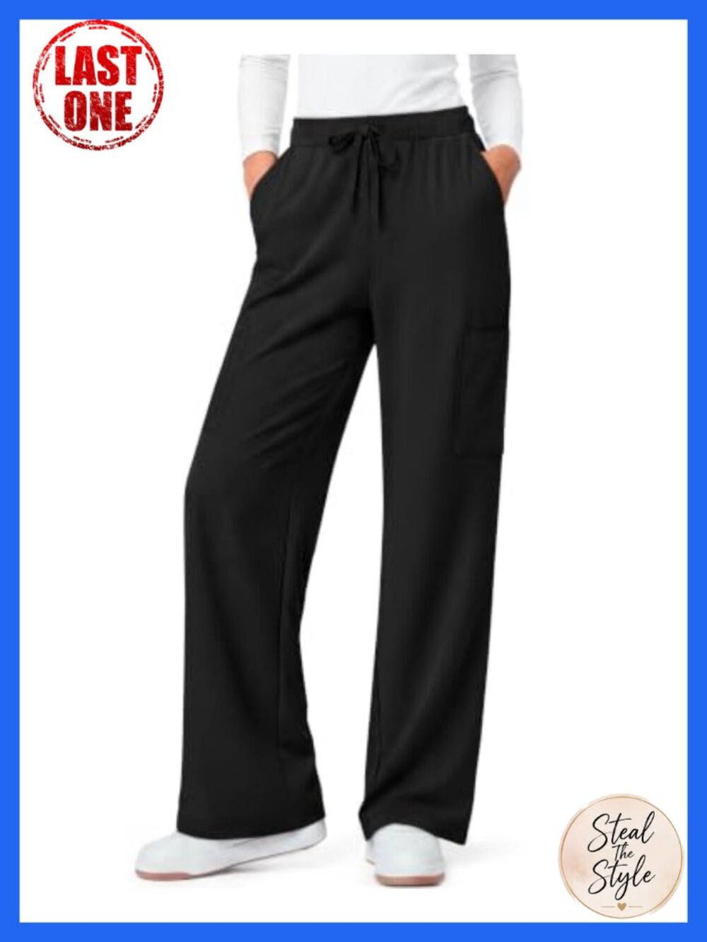Women's Wide Leg Scrub Pants with Pockets